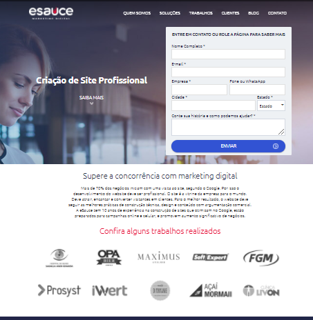 Formulário contato conversão site esauce